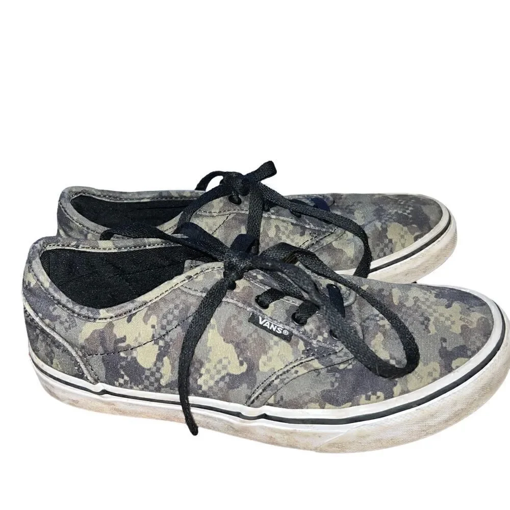 Vans Atwood camo low top lace up‎ sneakers unisex youth size 5